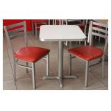 Pedestal table with 2 chairs, 23" x 28" x 30"H Pedestal table with 2 chairs, 23" x 28" x 30"H