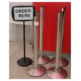 (4) Beltrac Belt Stanchion crowd control posts