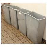 4 trash bins