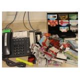 Telephone, gift card rack and gift cards