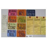 Lot of cardboard Pennsylvania hunting licenses,