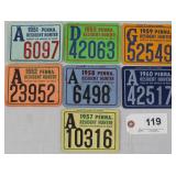 Lot of 7 cardboard Pennsylvania hunting licenses,