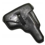 A. Kind Hunstig leather holster having P-38 style