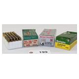 2 boxes or trays Western & Remington .25-20 Win.