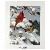 "Winter Cardinals" by Ned Smith Publisher Proof