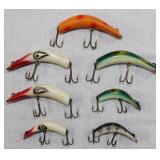 Lot of 7 Kautzky Lazy IKE fishing lures, asstd