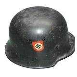 German Nazi marked helmet having leather liner,