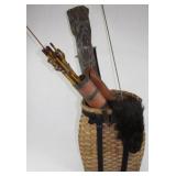 Trappers basket w/canvas straps full of arrows,
