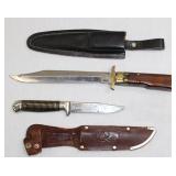 (2) knives, 1 Imperial stamped having 4" fixed