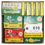 (9) total boxes 20 & 16 gauge shotgun shells,