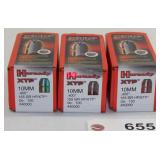 (3) boxed Hornady XTP 10 mm .400" 155 gr. HP/XTP