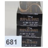 (3) total boxes Speer LE Gold Dot Duty Ammunition