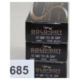 (3) total boxes Speer LE Gold Dot Duty Ammunition