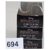 (3) total boxes Speer LE Gold Dot Duty Ammunition