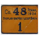 Rare (No. 1) 1934 Northampton Co. #48 Pennsylvania
