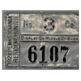 1924 Armstrong County #3 Pennsylvania metal