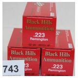 3 boxes Black Hills Ammunition .223 Remington