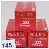 3 boxes Black Hills Ammunition .223 Remington