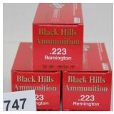 3 boxes Black Hills Ammunition .223 Remington