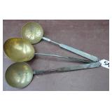3 brass ladles