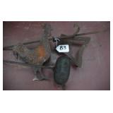 hand forged fireplace utensils and rooster