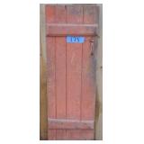 batten door, red paint
