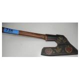 decorated goosewing ax, signed "Johnny Ott"