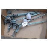 lightning rods, 2 with globes