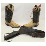 pair of Larry Mahan 4105 snake skin cowboy boots,