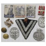 Nazi Tinnie book and patch lot