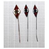 (3) HJ Hitler youth stick pins