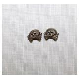 (2) Panzer armored collar tab Totenkopfs