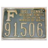 1941 PA metal hunting license