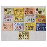 partial set of 13 PA Resident hunting licenses,