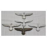 lot of 5 German Army NCO visor hat Eagles