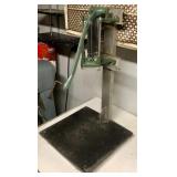 french fry cutter mounted on stand