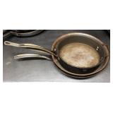 (3) assorted fry pans, aluminum, 12.5" & 10"