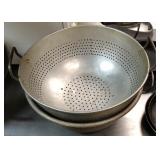 (2) aluminum colanders 1 being dbl. handled &