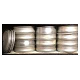 (12) aluminum proofing pans, 9 lids, 8" diameter