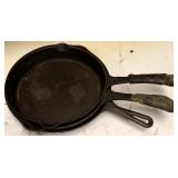 lot of 3 assorted cast iron fry pans 9.75"