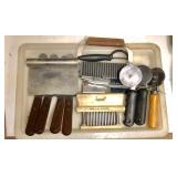 tray lot of pastry, pizza and other supplies