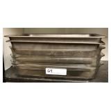 (3) glass baking pans & (2) metal