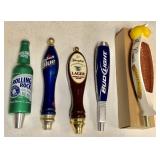 (5) assorted tap handles Leinenkugel, Bud Light,