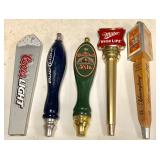 (5) assorted tap handles Coors Light, Bud Light,