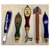 (5) assorted tap handles Bud Light, Sam Adams,