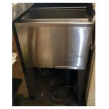 Stainless Steel ice chest on legs w/ sliding lid