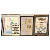 Blue Ridge news article framed with 3 other wall