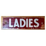 Men & Ladies painted bathroom marker signs,