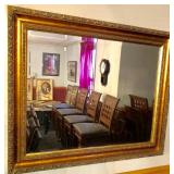 gilt framed beveled edge wall mirror,