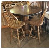 5 pcs. bar height round top pedestal table & stool